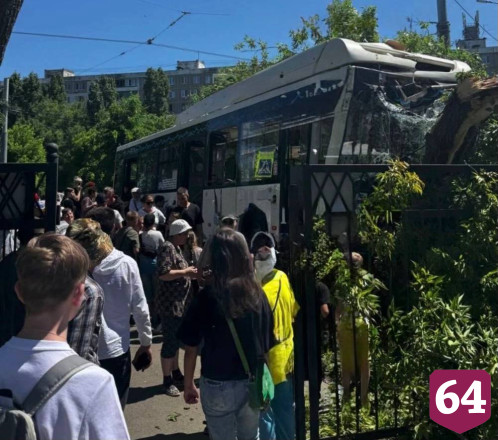 В Саратове автобус с пассажирами протаранил дерево